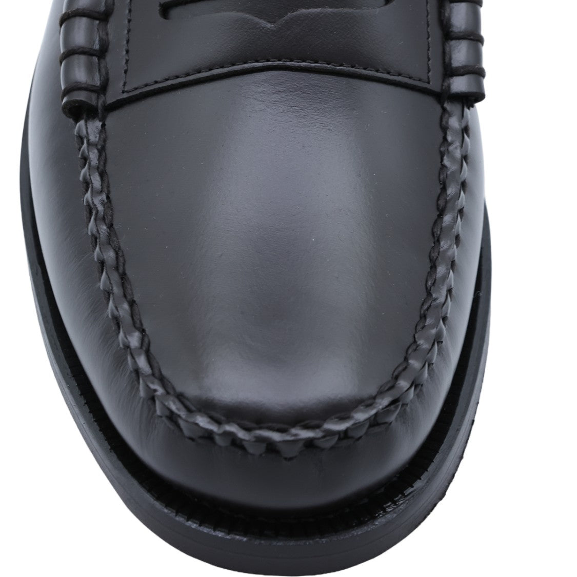 Sebago Polished Leather Penny Loafers With Stitched Detailing
