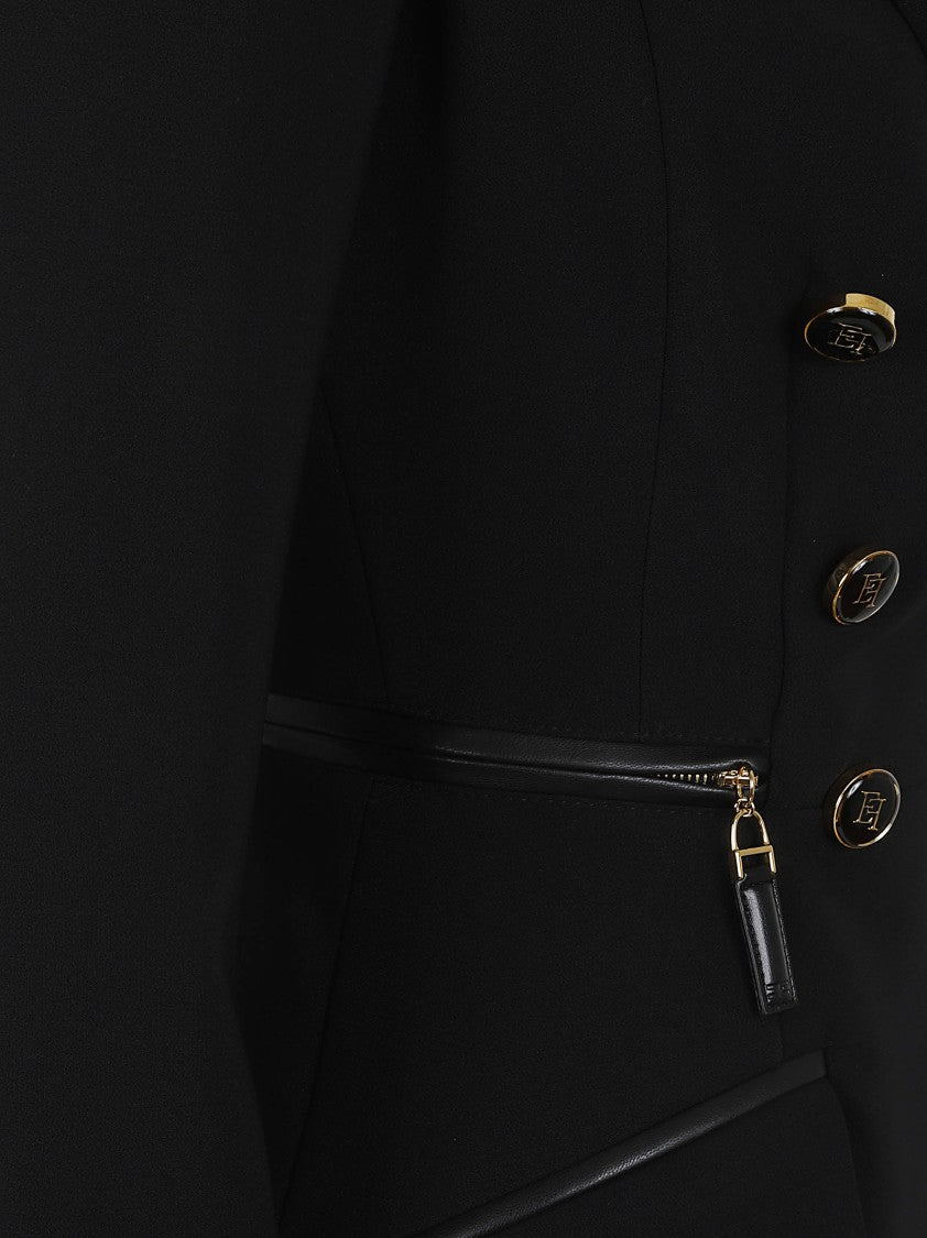 Elisabetta Franchi Tailored Black Blazer With Gold-Tone Buttons