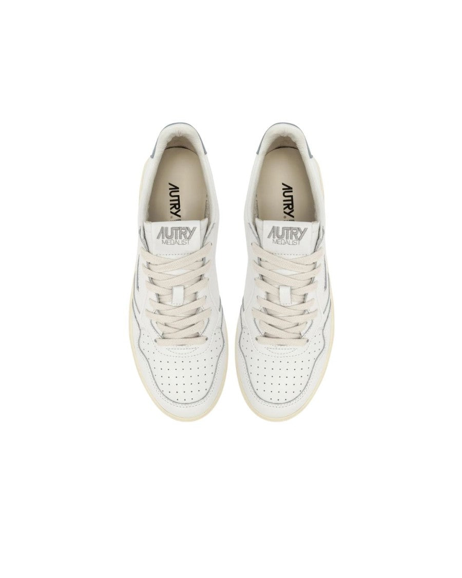 Autry Leather Perforated Low-Top Sneakers With Padded Collar