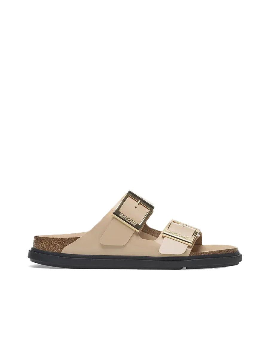 Birkenstock Anatomically Shaped Slip-On Sandals With Lacquered Straps