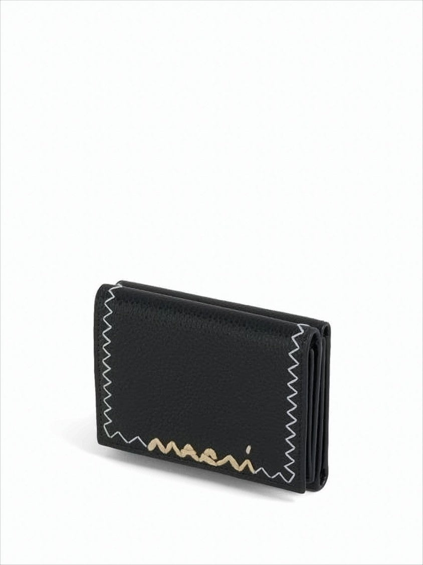 Marni Compact Black Cowhide Leather Wallet