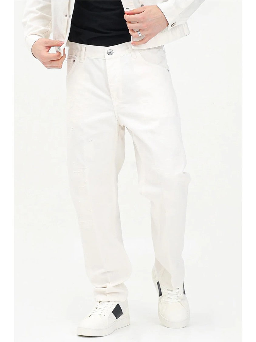 Yes London White Cotton Cargo Jeans