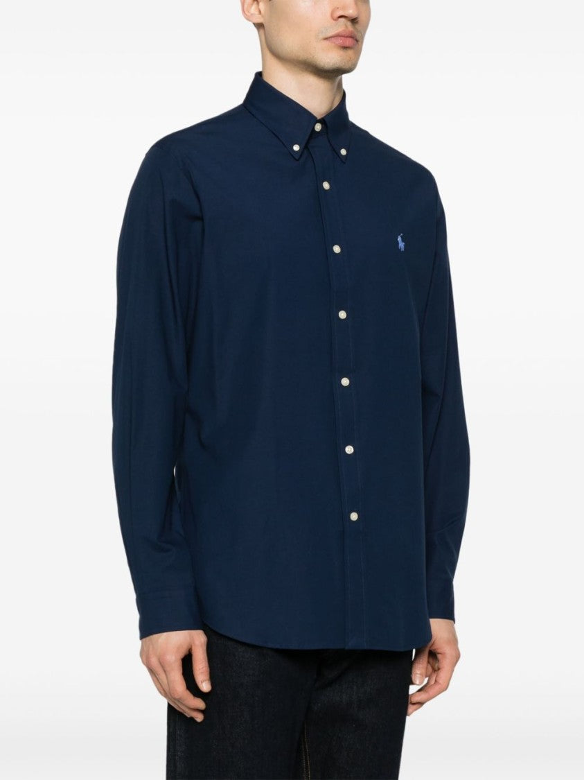 Polo Ralph Lauren Tailored Blue Shirt With Classic Button-Down Collar