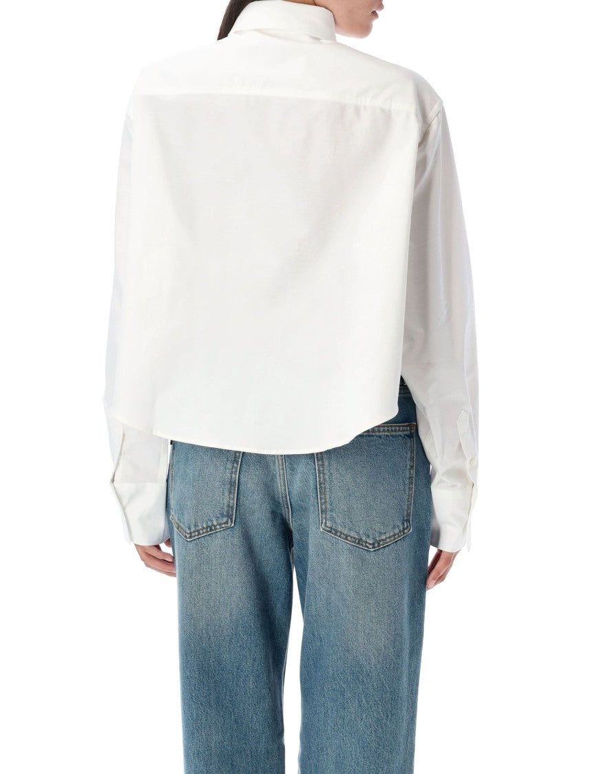 Ami Paris Oxford Cotton Emb Logo Cropped Shirt