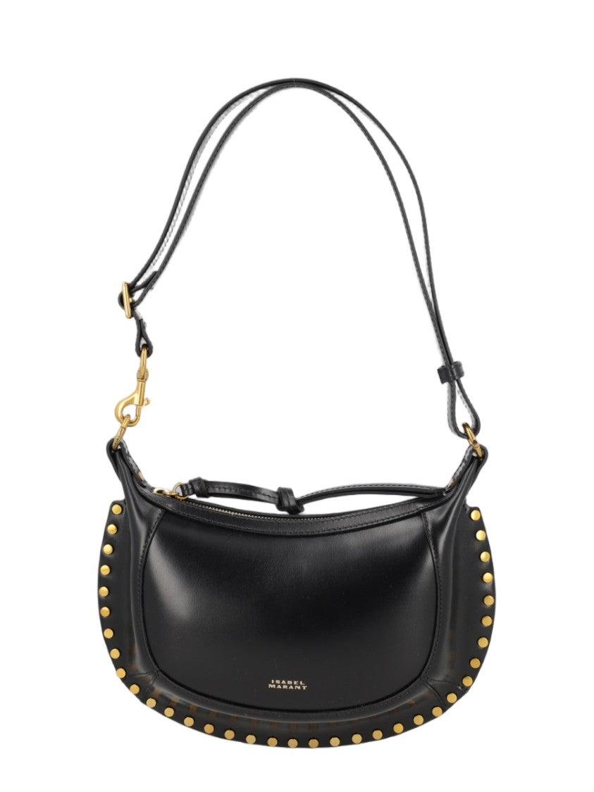 Isabel Marant Crescent-Shaped Black Calf Leather Shoulder Bag With Gold Hardware