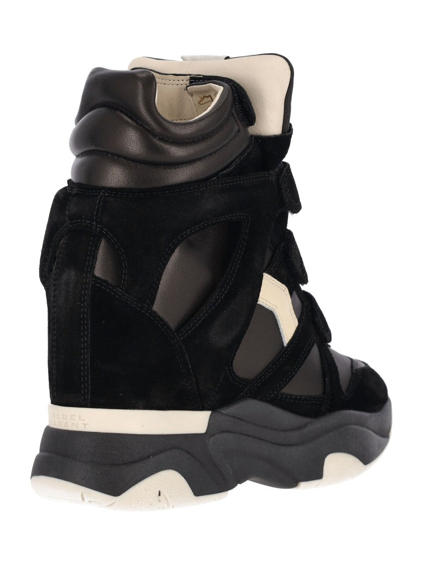 Isabel Marant Black Balskee Leather Suede Sneakers