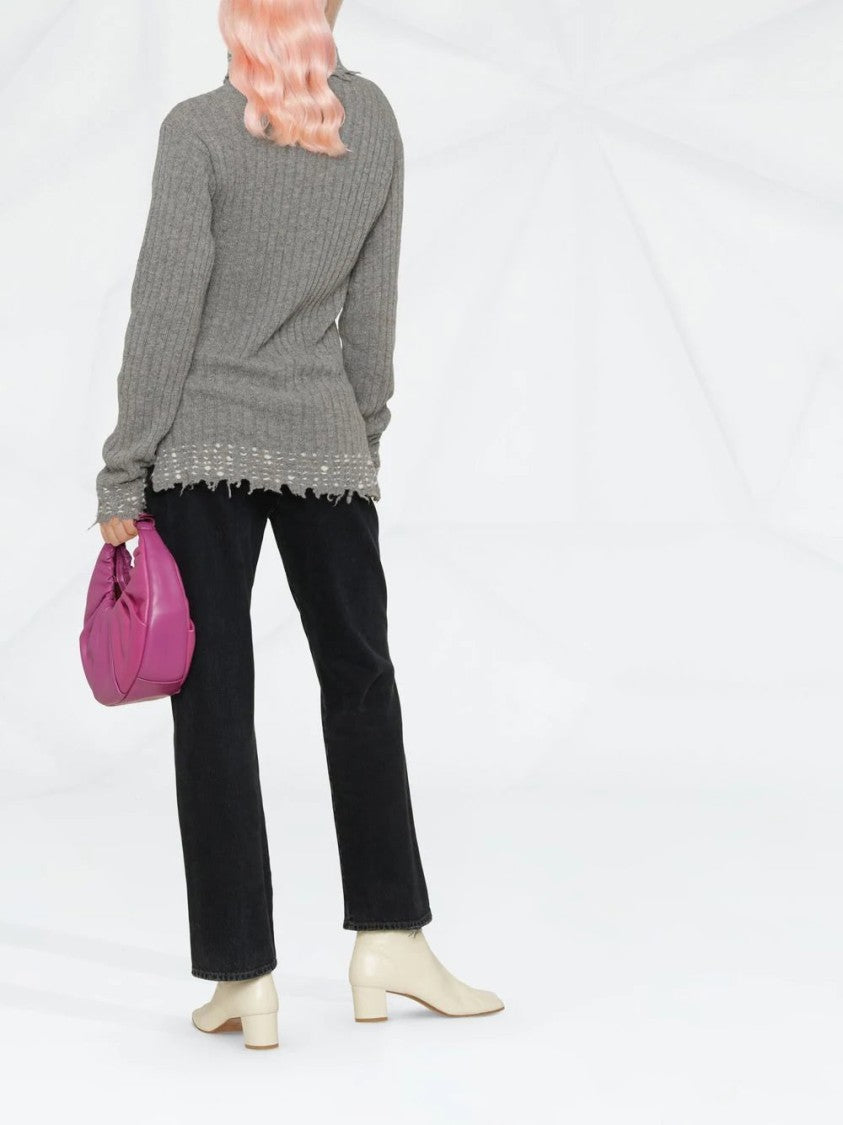 Marni Raw-Cut Edge High-Neck Knitted Jumper