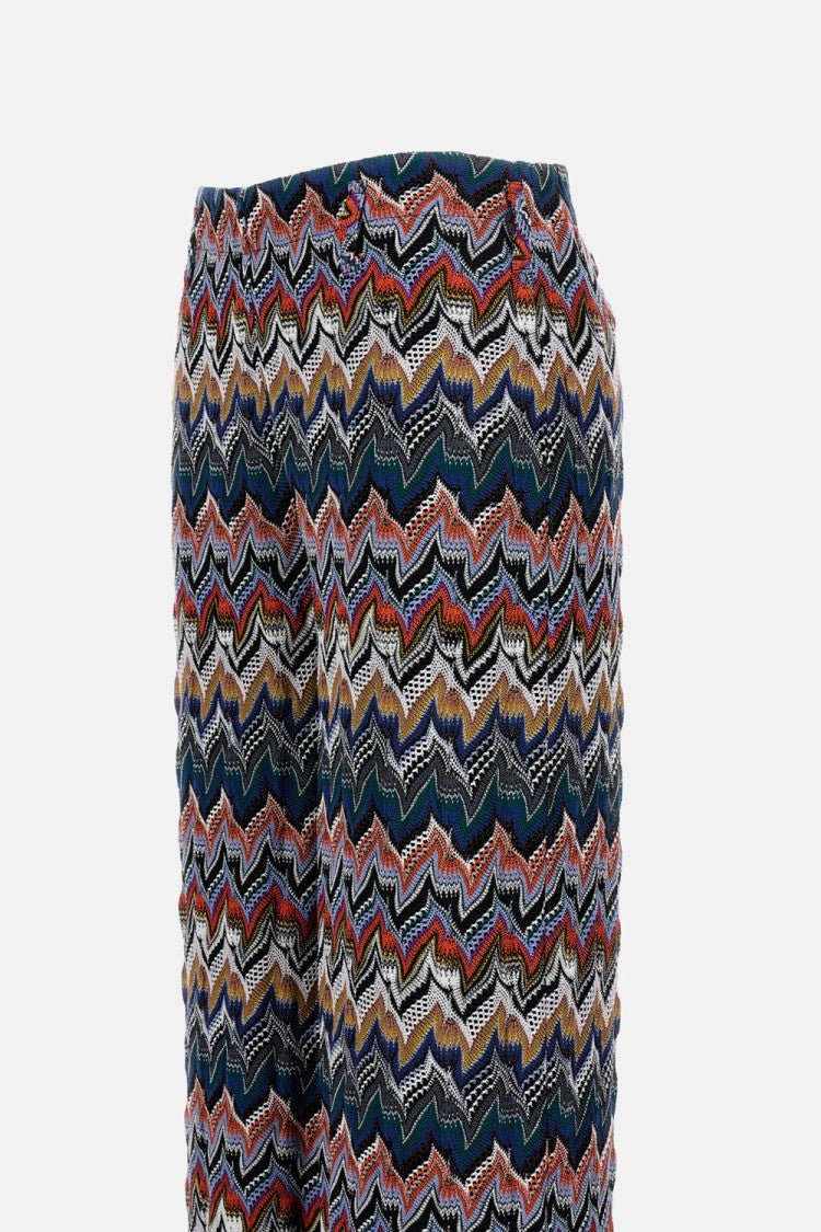Missoni Long Zigzag Pattern Trousers With Elastic Waistband