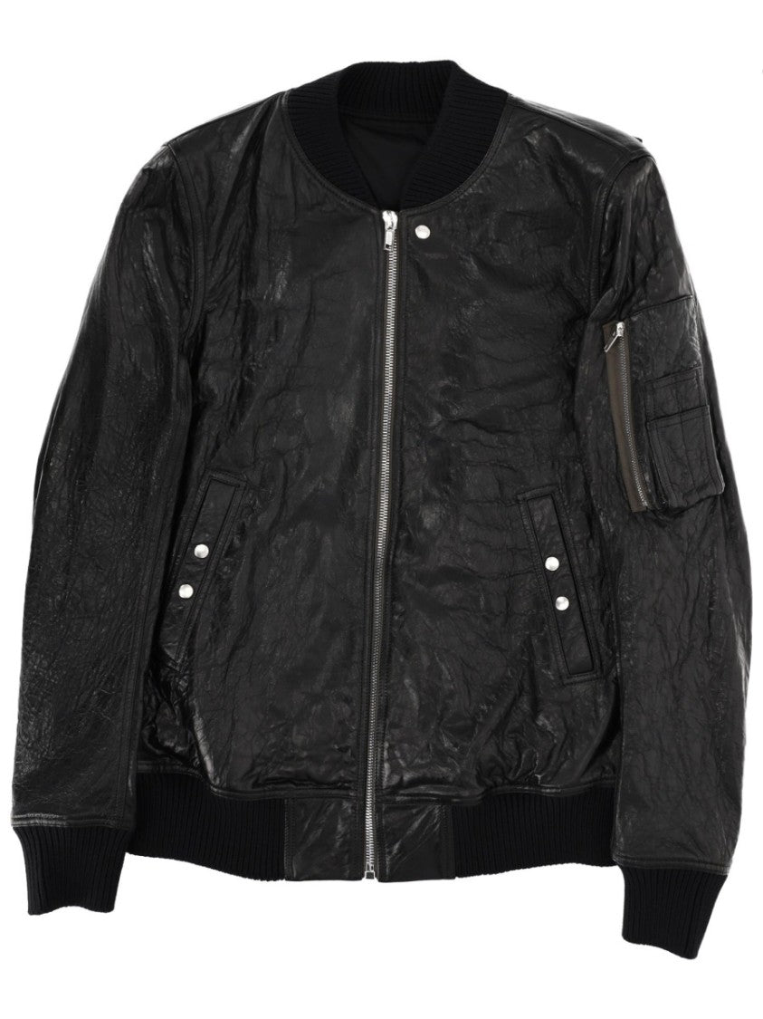 Rick Owens Classic Flight Lamb Leather Bomber Jacket