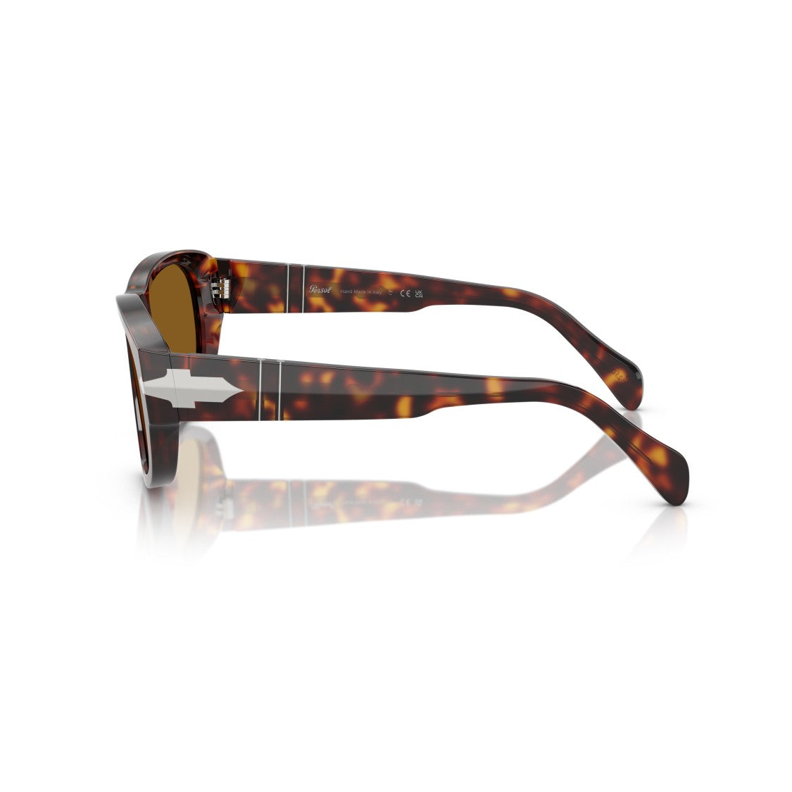 Persol 0Po0050s Rectangular Tortoiseshell Acetate Sunglasses With Silver Accents