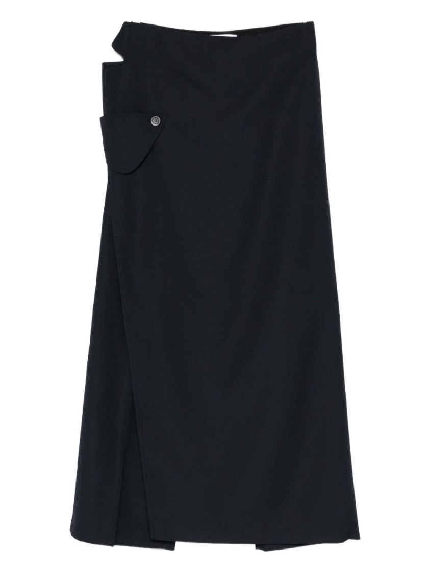 Jean Paul Gaultier Blue Wrap Design Cut-Out Skirt