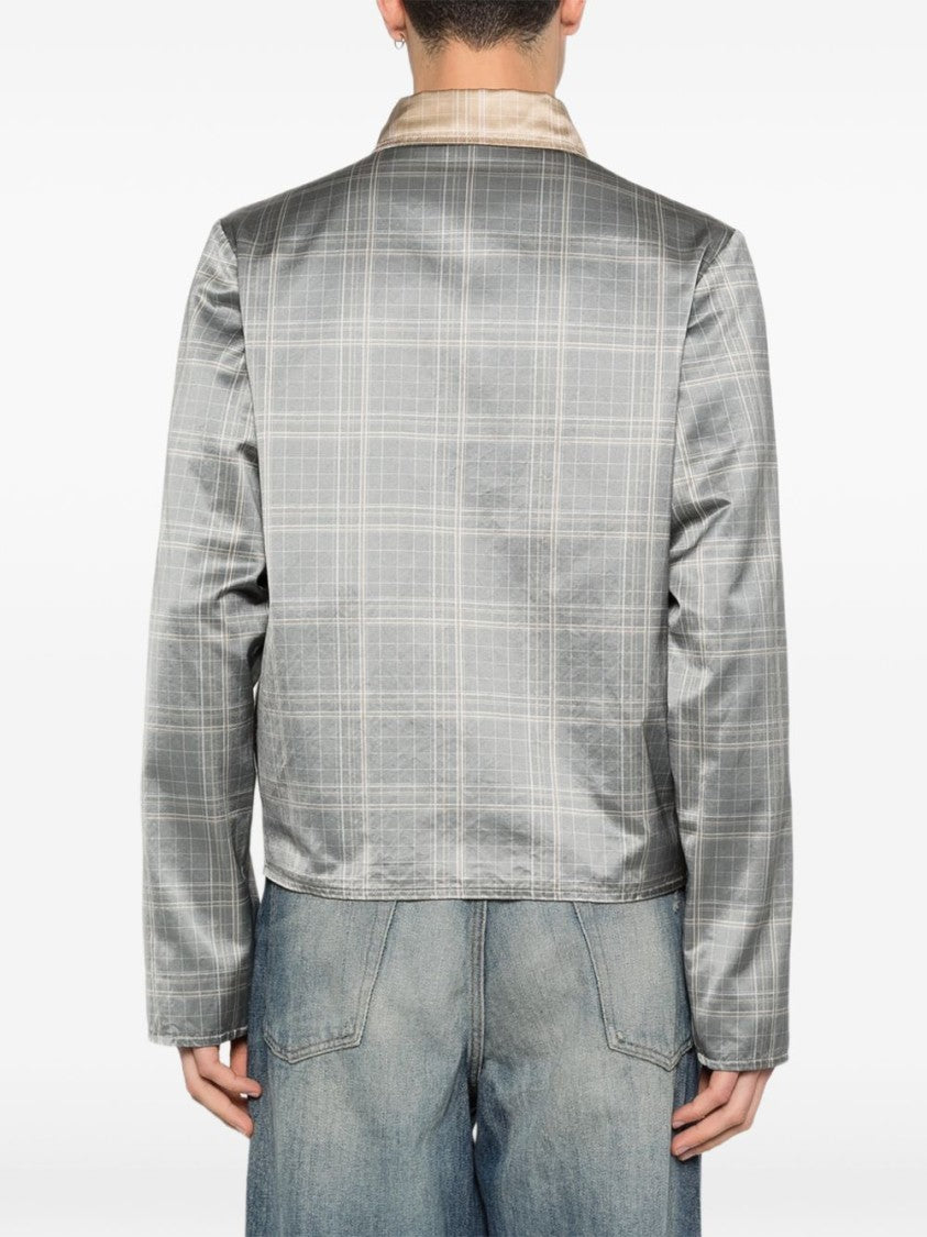 Diesel Grey Silk And Nylon Zip Jacket
