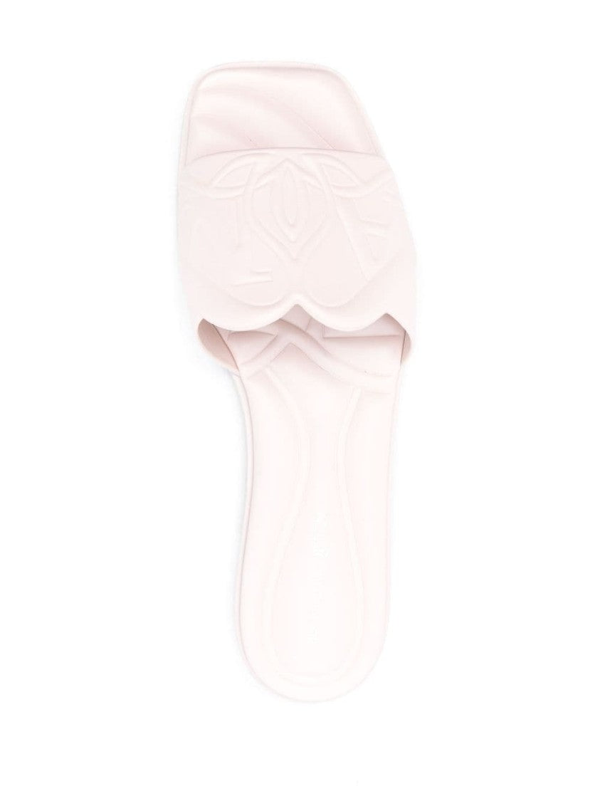 Alexander Mcqueen Embossed-Logo Leather Sandals
