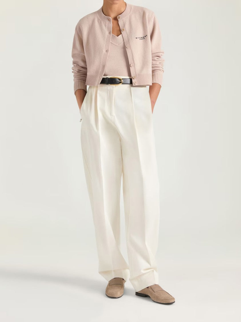Givenchy Short Crew Neck Cropped Wool Cardigan