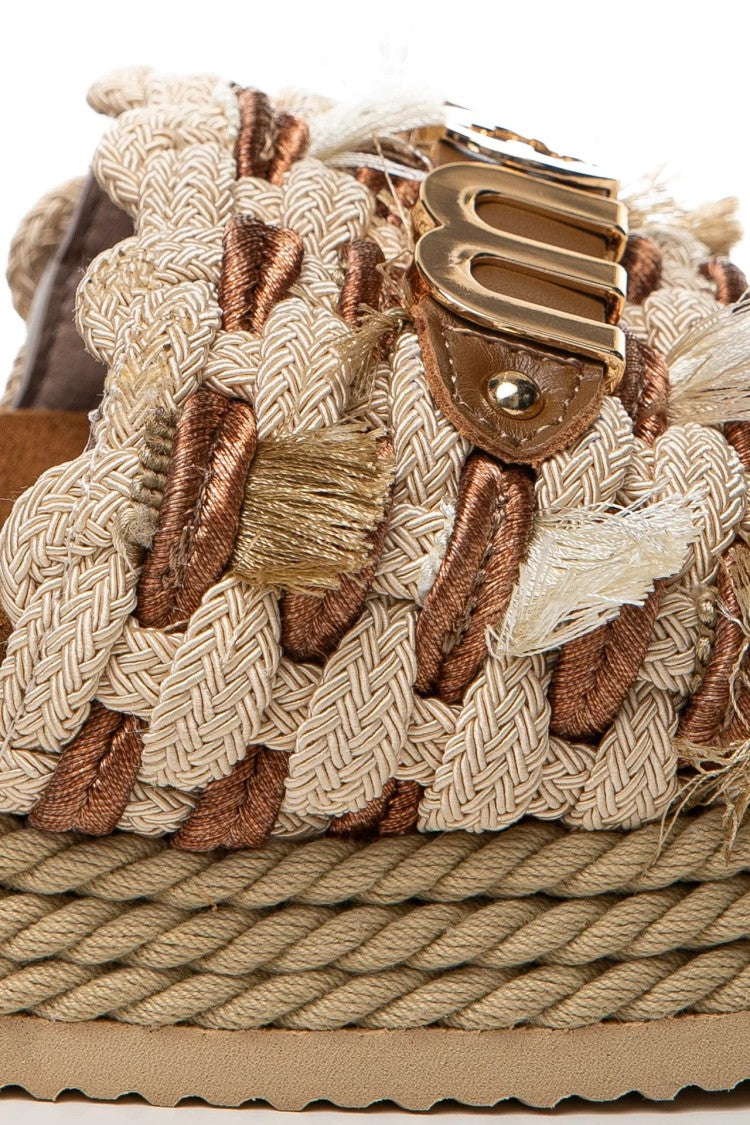 Mou Intricately Woven Flat Slide Sandal