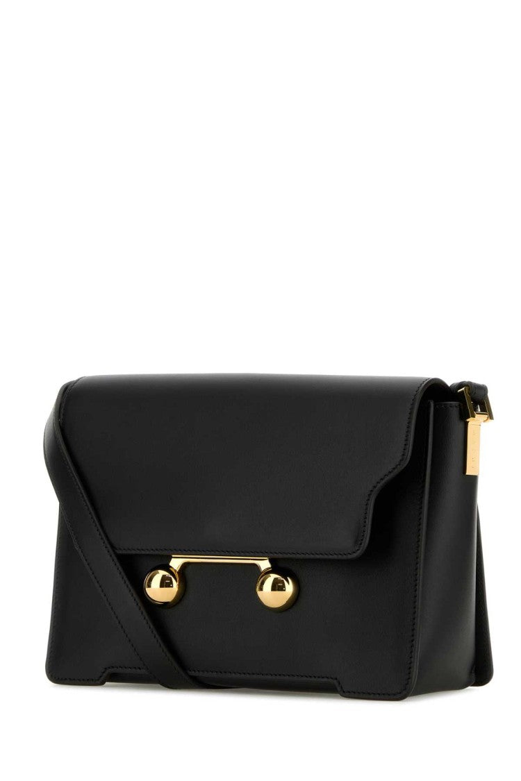 Marni Black Leather Medium Trunkaroo Crossbody Bag
