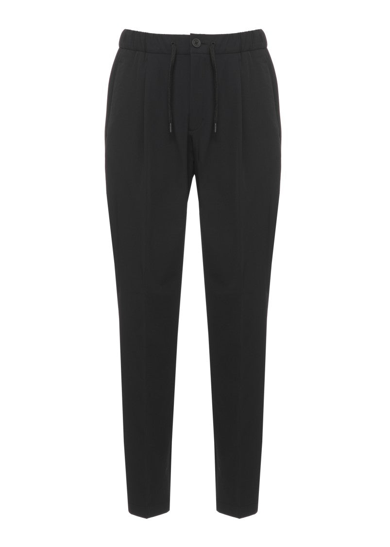 Herno Black Tapered Drawstring Straight-Leg Pants