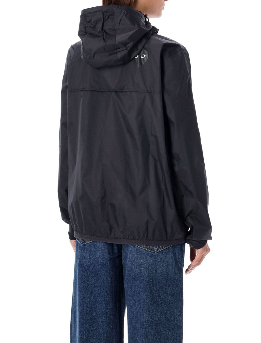 Comme Des Garçons Minimalist Full Zip Jacket With Hood And Subtle Branding