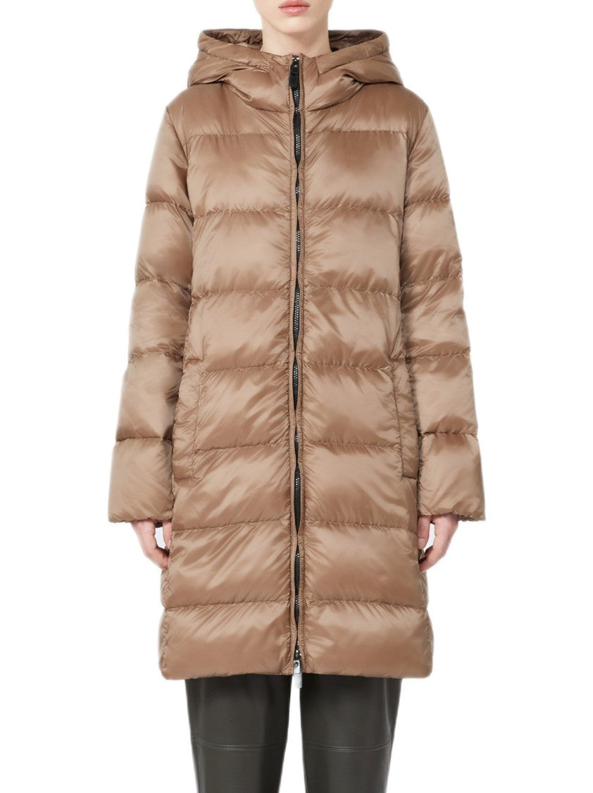 Max Mara Horizontal Quilted Down Jacket With Hood