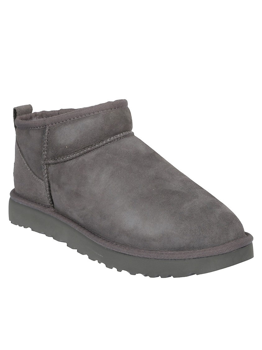 Ugg Grey Suede Ankle Boots With Padded Collar
