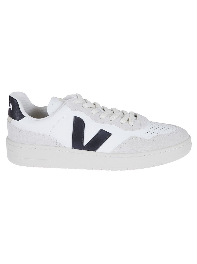 Veja Perforated Leather Low-Top Sneakers With Suede Inserts