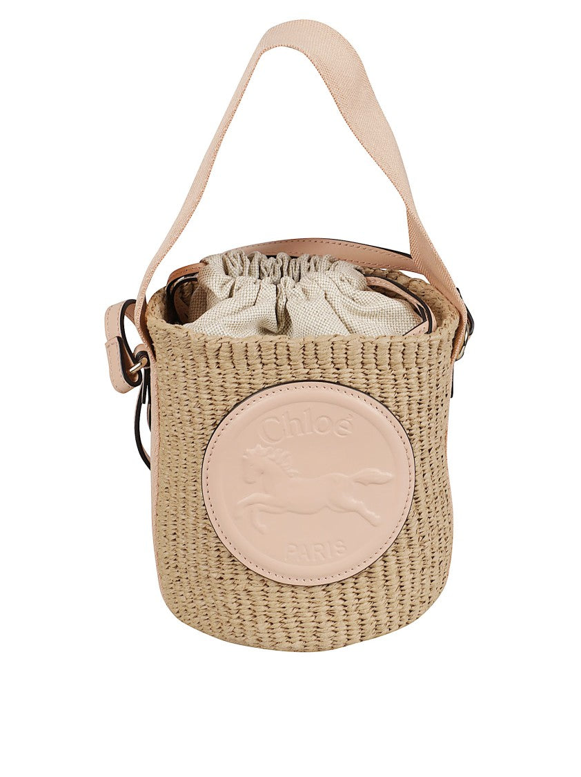 Chloé Woven Paper Bucket Bag With Adjustable Strap