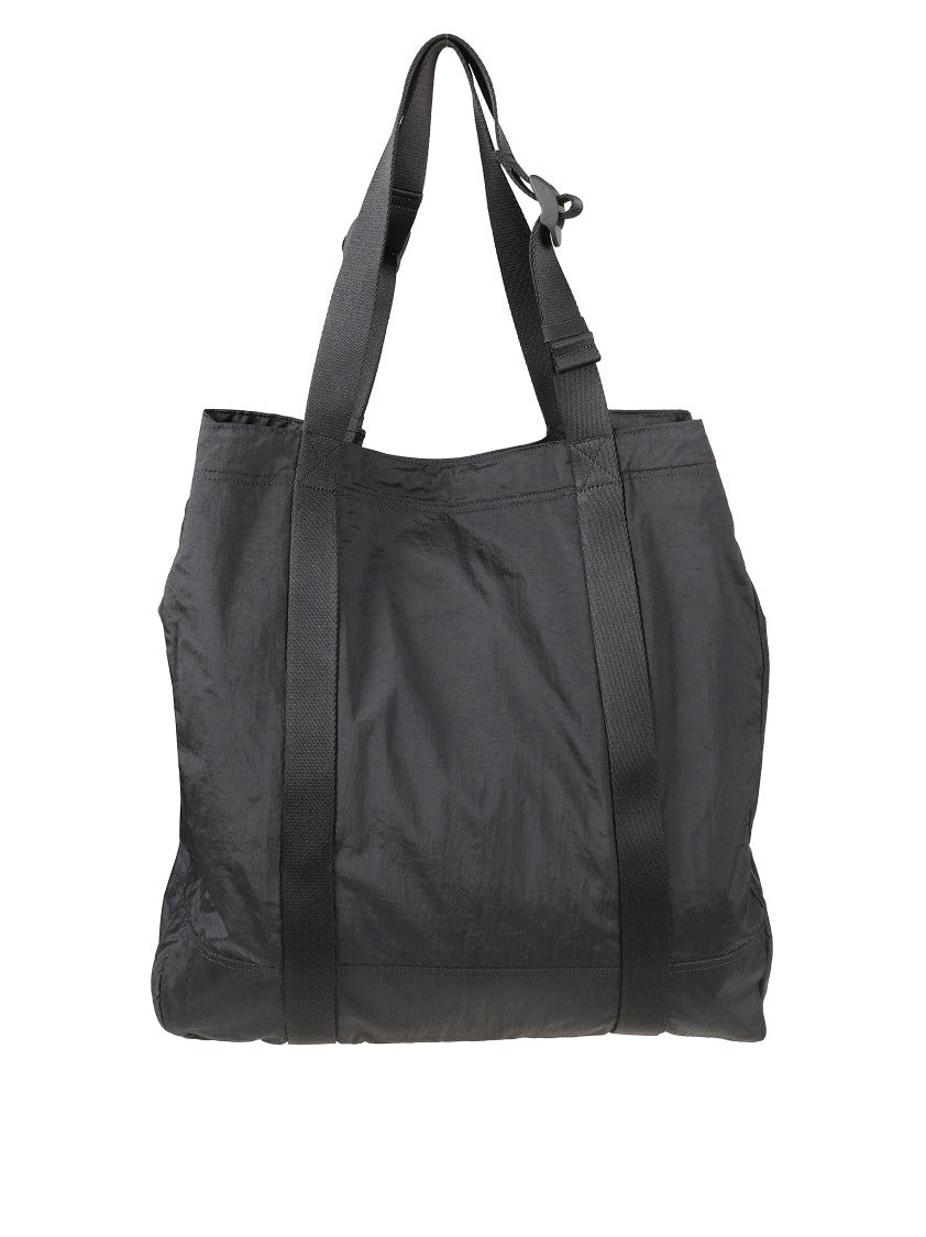 Stone Island Spacious Black Tote Bag With Straps