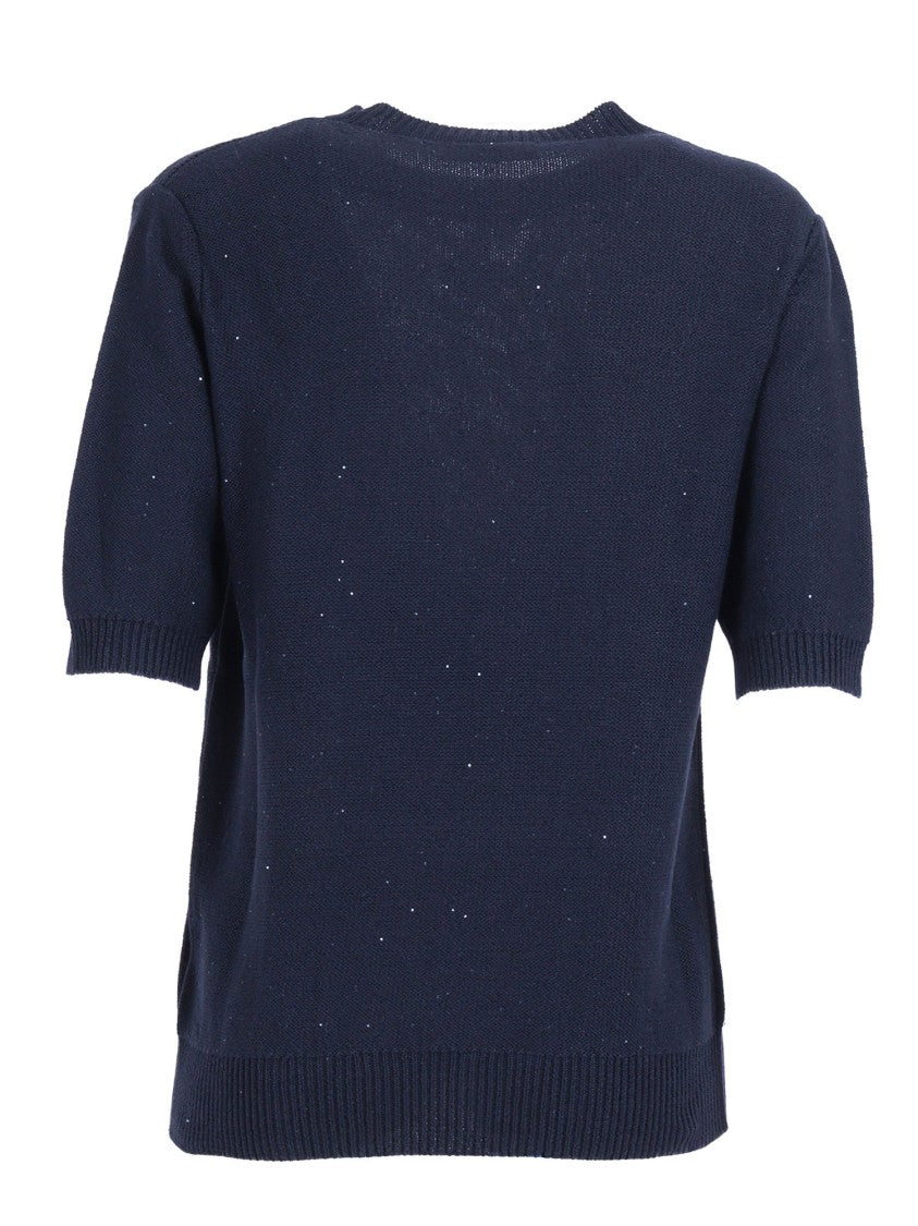 Fabiana Filippi Blue Notte Sequin Relaxed Top
