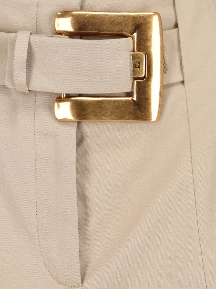 Balmain Cotton Gabardine Shorts – Beige