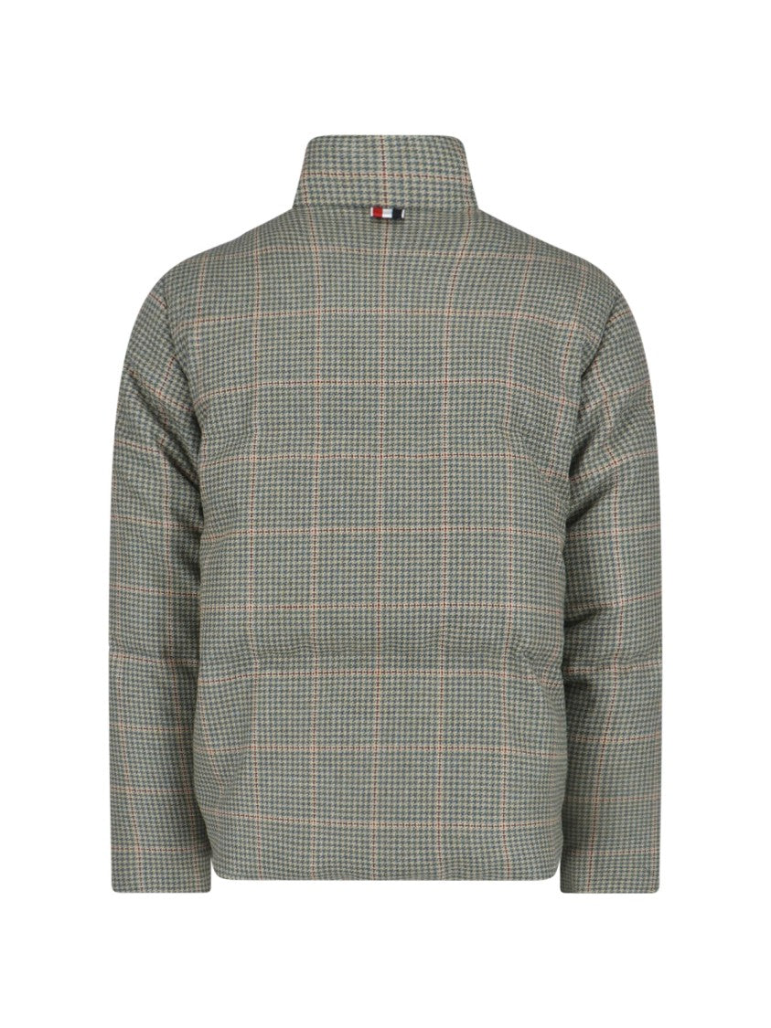 Thom Browne "Houndstooth Reversible" Down Jacket – Green/Black