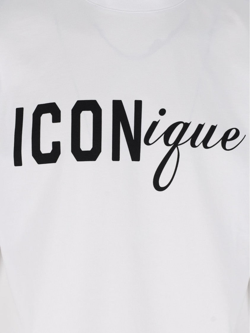 Dsquared2 White Iconique Logo Crew Neck T-Shirt