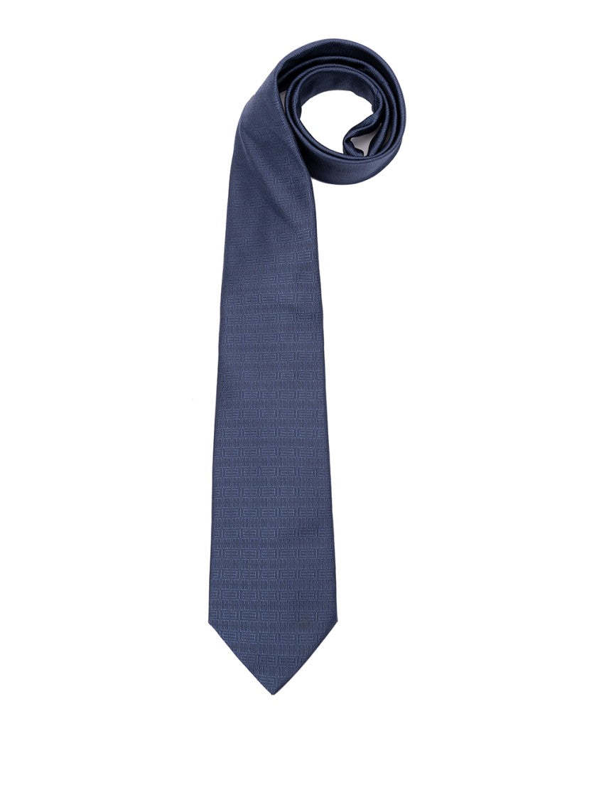 Elios Textured Silk Tie Featuring Zodiac Sign Emblem