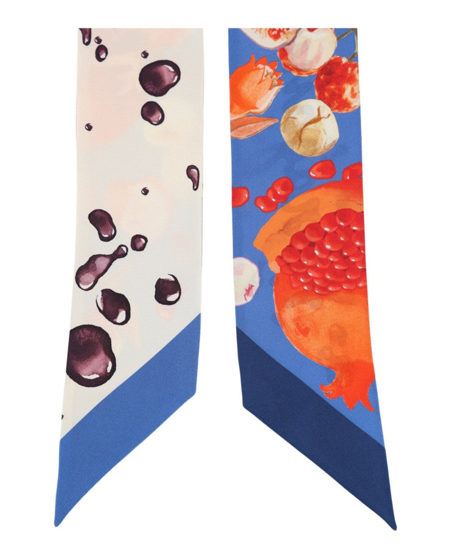 Ferragamo Silk Fruit Print Scarf With Playful Color Palette