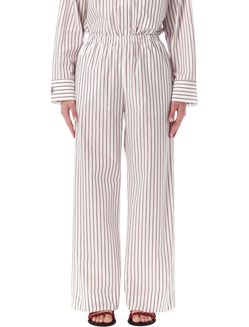 By Malene Birger Cabello Wide Leg Striped Cotton Pants