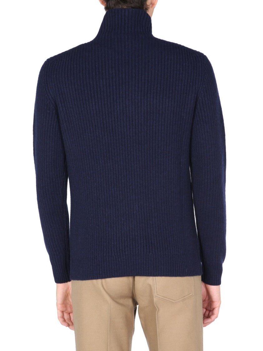 Ballantyne Navy Blue Turtleneck Sweater