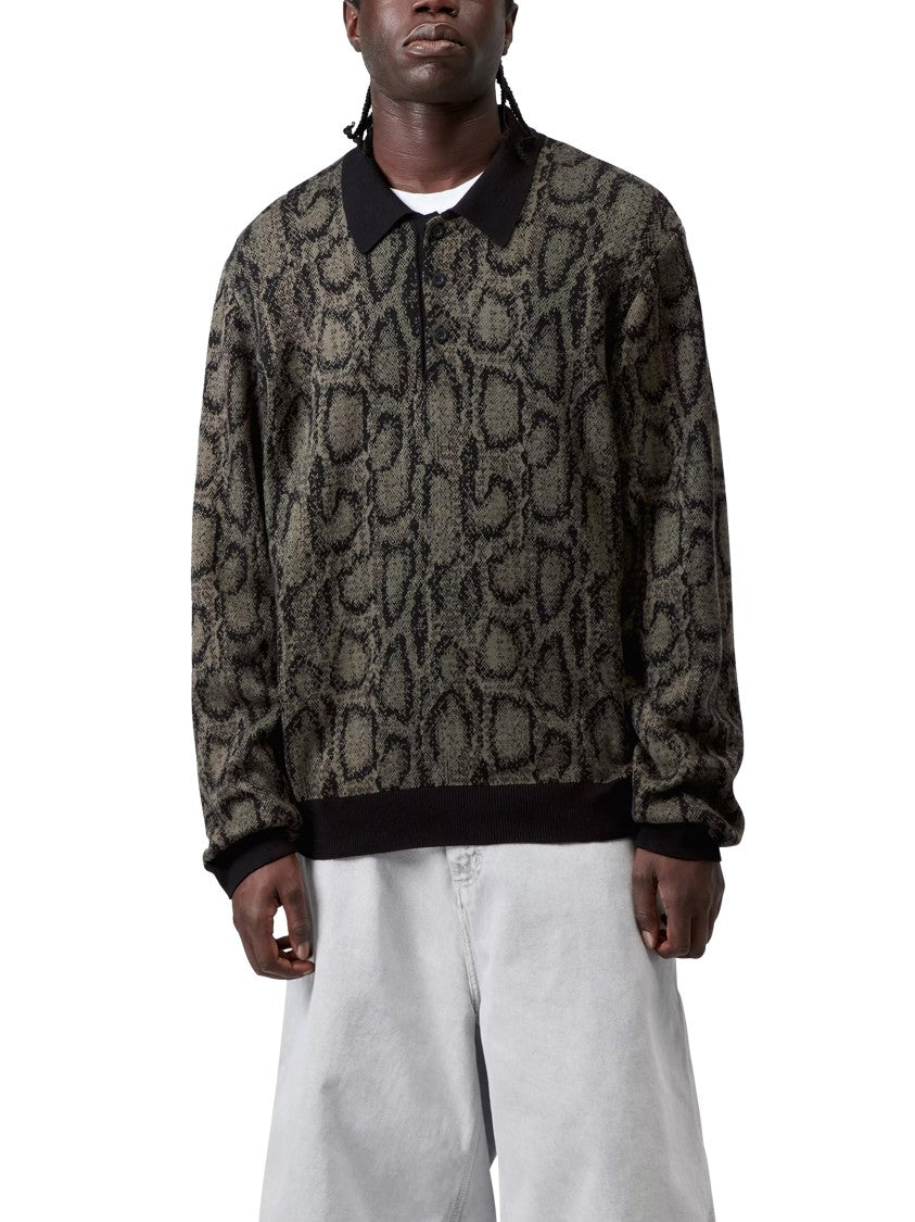 Carhartt Wip All-Over Snake Print Long-Sleeve Polo