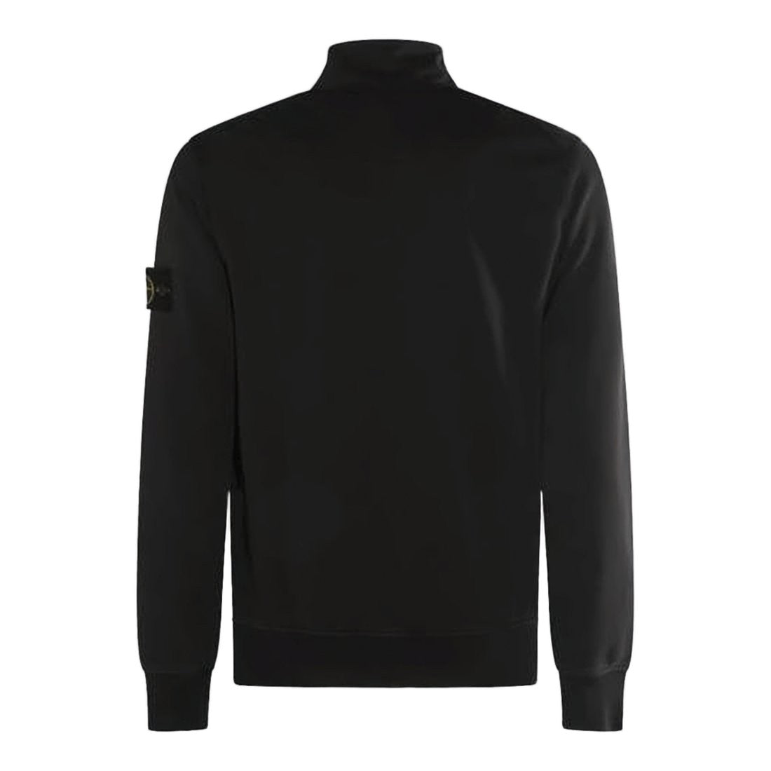 Stone Island Zip-Up Black Sweatshirt With High Collar