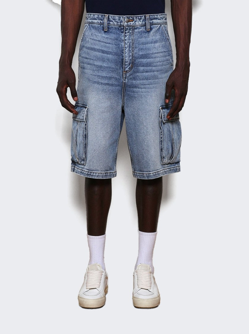 Rhude Cargo Denim Baggy Short Bay Indigo