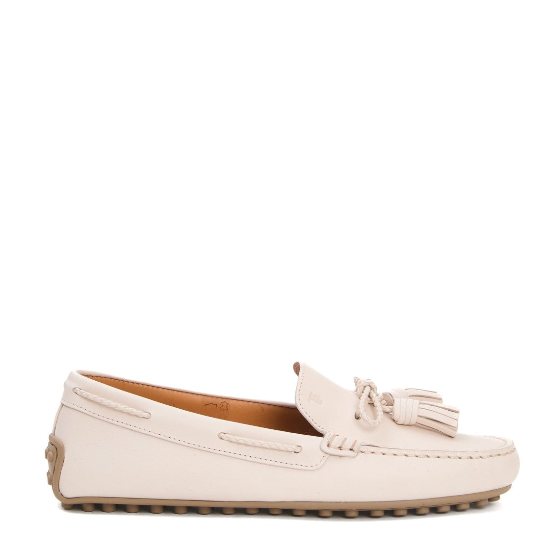 Tod's Rounded Toe Moccasin With Decorative Tassel Detail