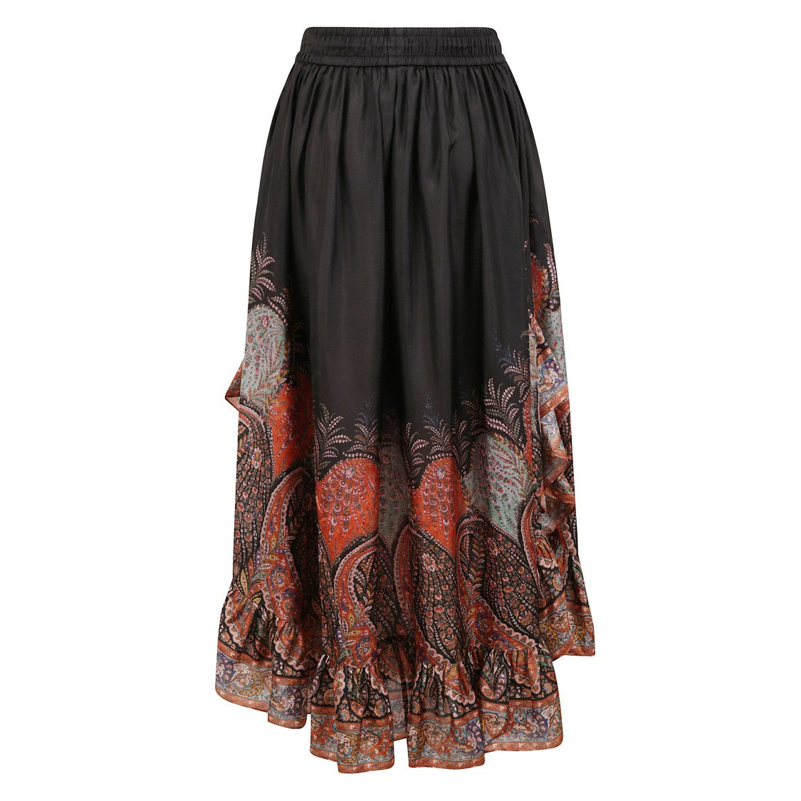 Zimmermann Maxi Silk Skirt With Gathered Waistband