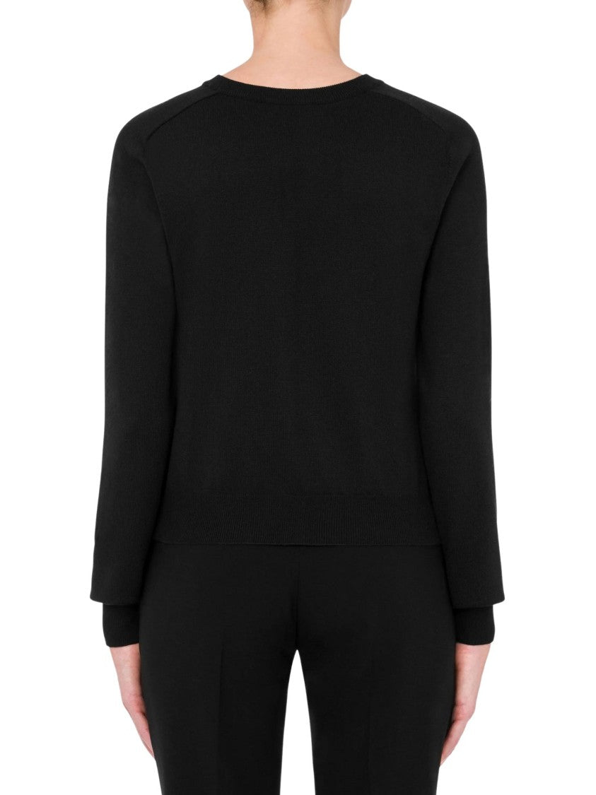Moschino Silk Twill Intarsia Cardigan