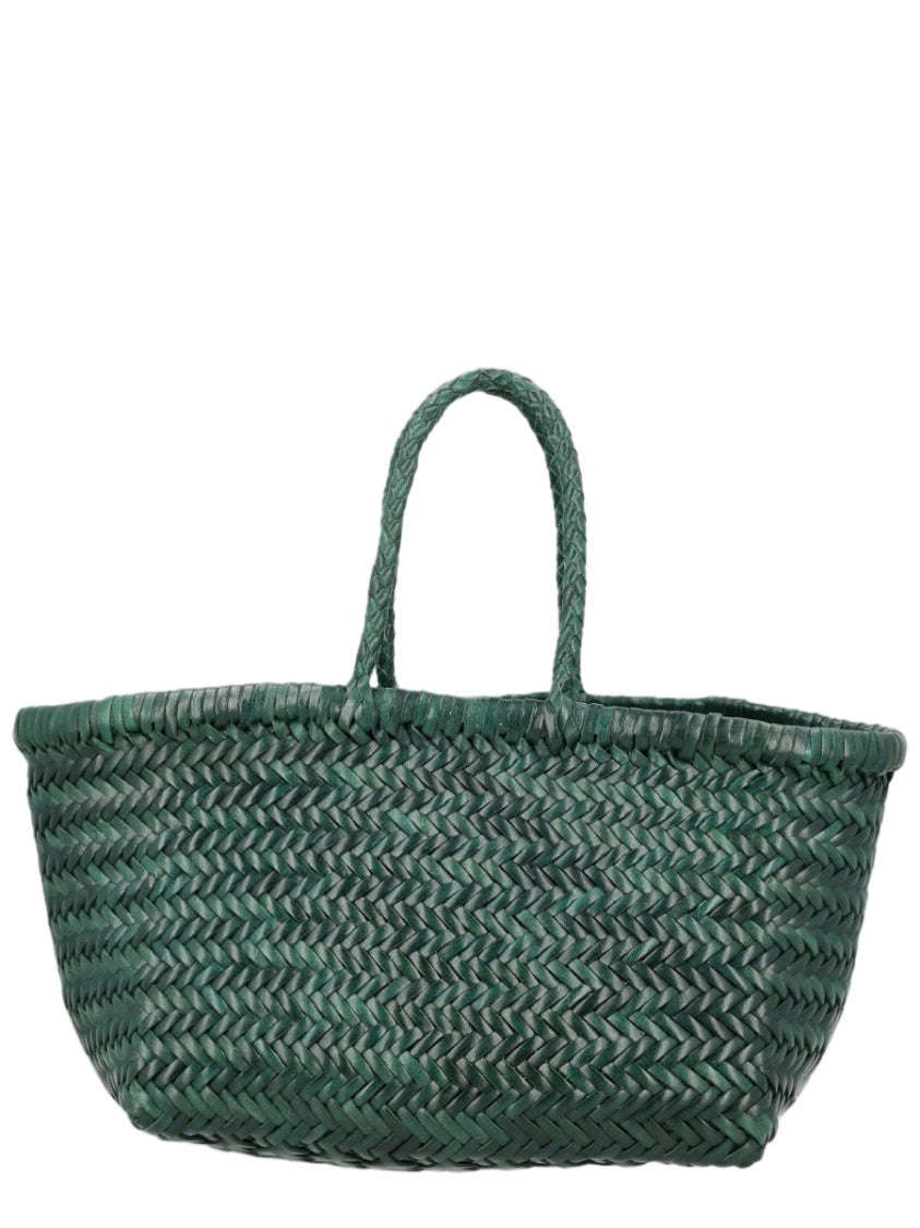 Dragon Diffusion Triple Jump Green Handwoven Leather Basket Bag