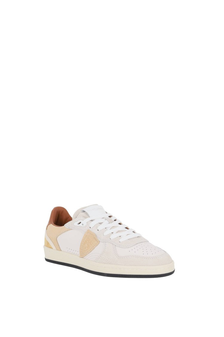 Philippe Model Pigalle Leather And Suede Brown Heel Sneakers