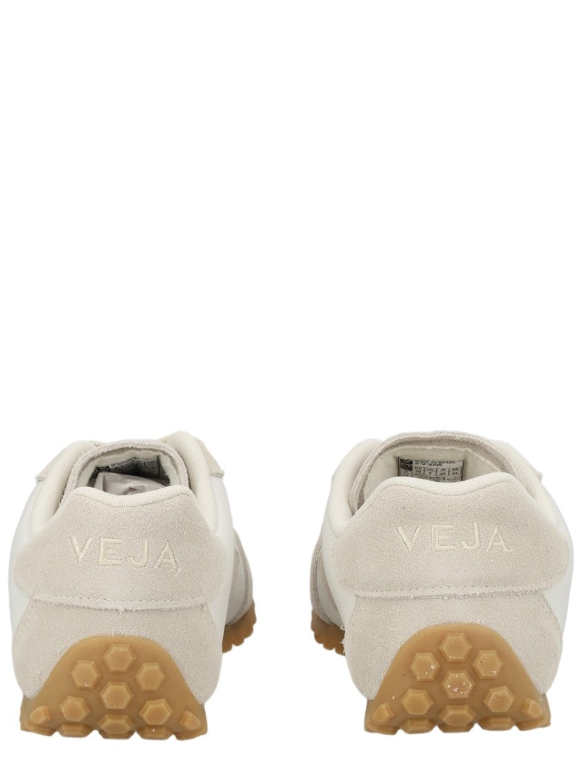 Veja White Low-Profile Leather Suede Sneakers