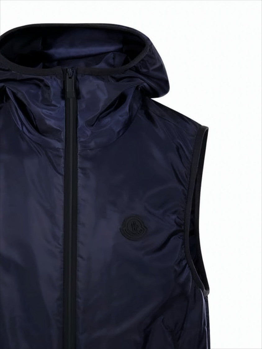 Moncler Minimalist Sleevelessvest With Front Zipper And Hood