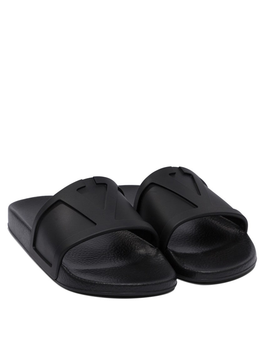 Valentino Garavani Textured Rubber Slides