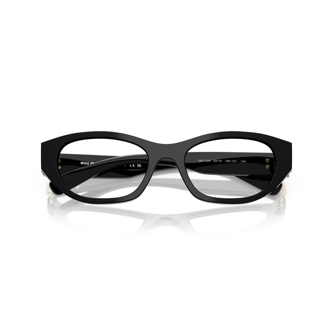 Miu Miu 0Mu 03Wv Translucent Acetate Eyeglasses With Gold-Tone Accents
