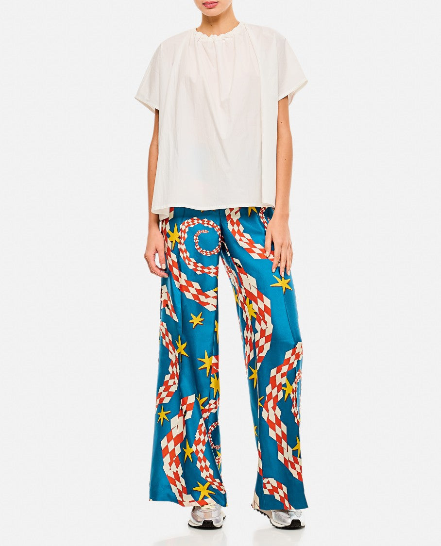 Alberto Biani Multicolor Spiral And Star Pattern Wide Pants