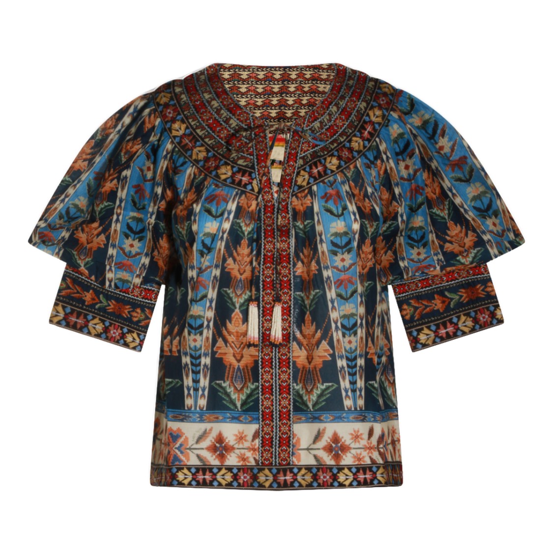 Farm Rio Intricately Embroidered Bohemian Top