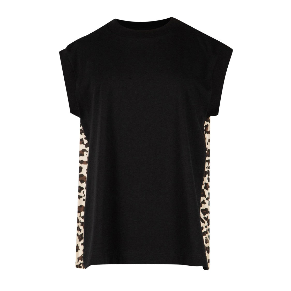 Sacai Leopard Print Cotton Jersey T-Shirt